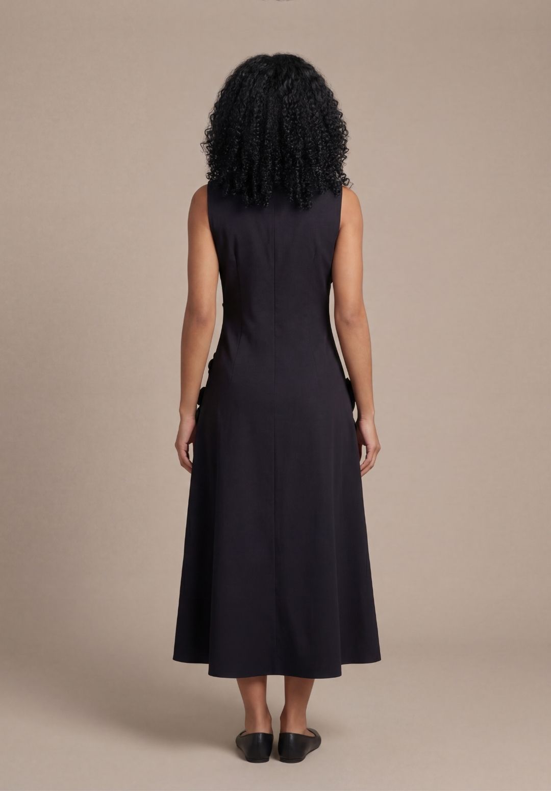 Rosette High-Neck Dress