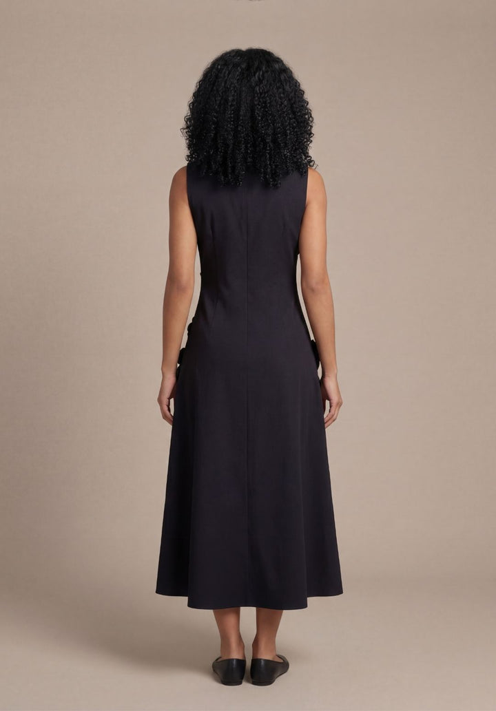 Rosette High-Neck Dress