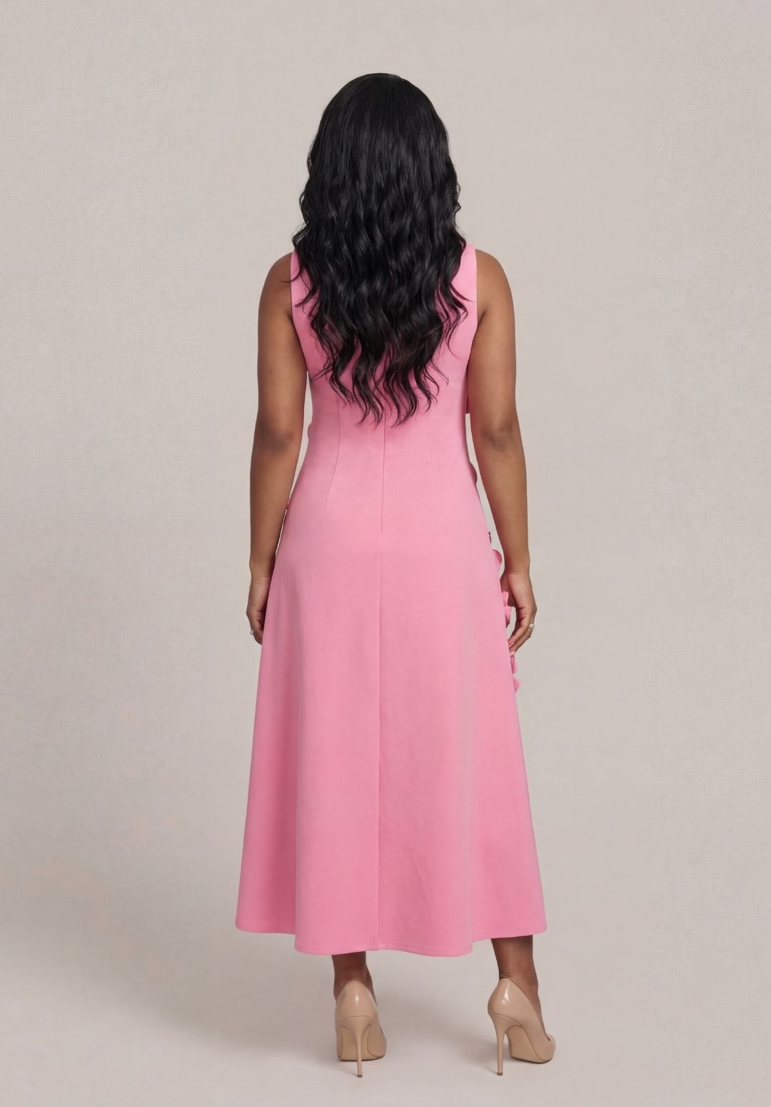 Rosette High-Neck Dress