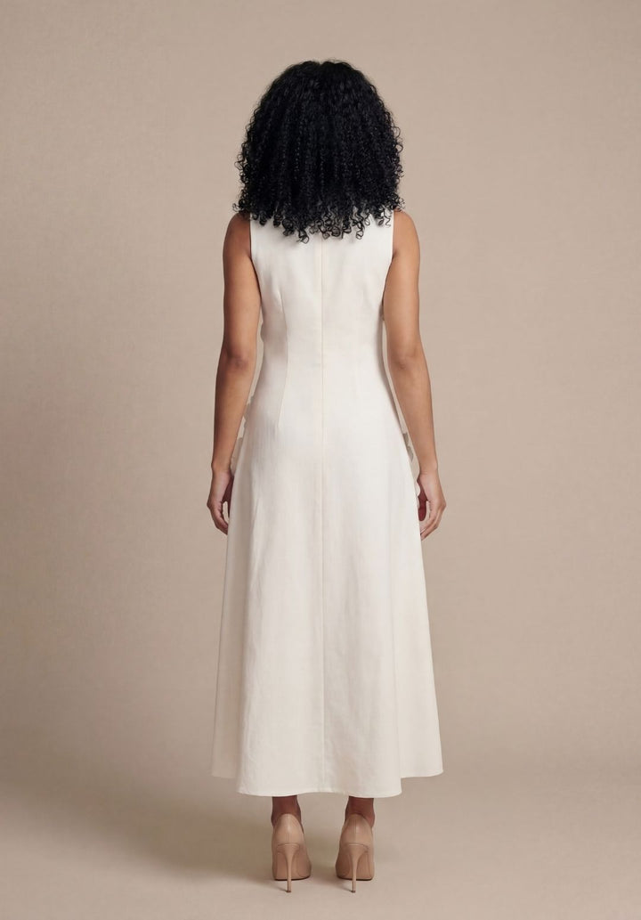 Rosette High-Neck Dress