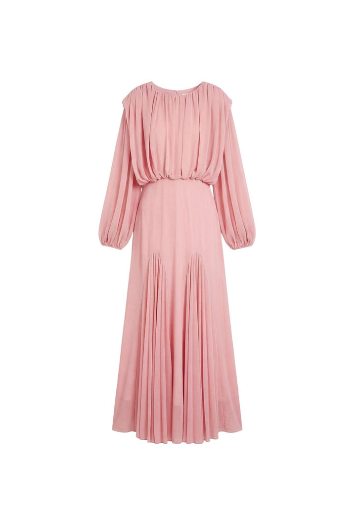 Rosewater Blouson-Sleeve Dress