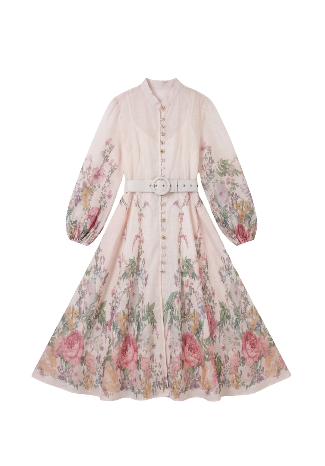 Rosewood Lantern-Sleeve Dress