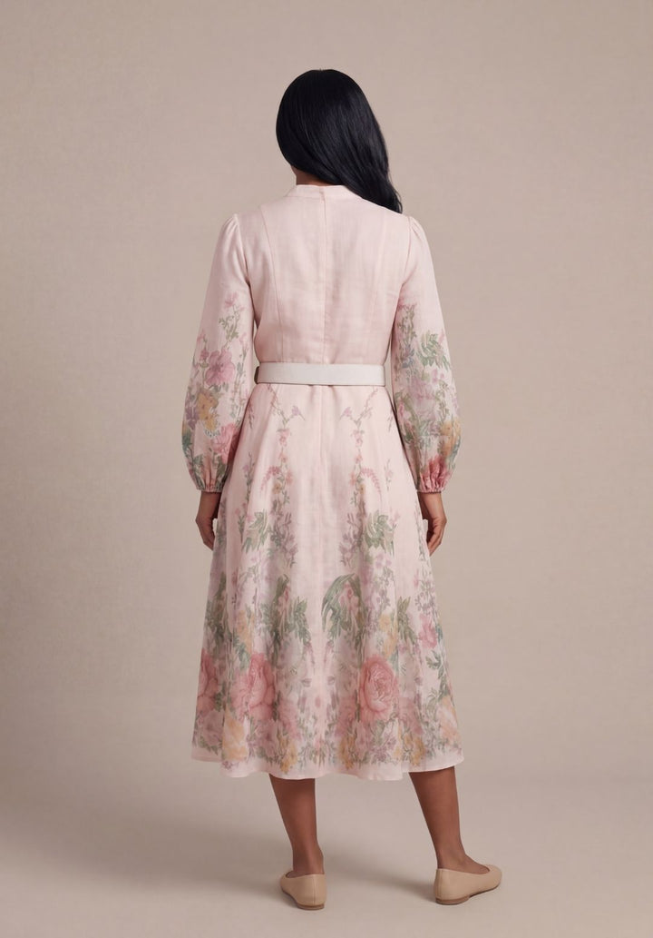 Rosewood Lantern-Sleeve Dress