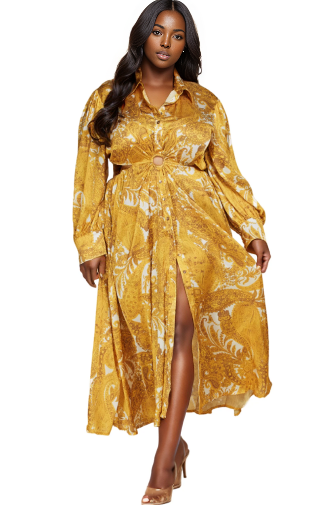 Golden Flowy Dress