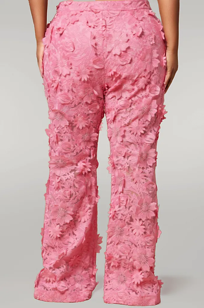 Pink Floral Embellished Blazer and Pants - Preorder - Ships in 3 Weeks