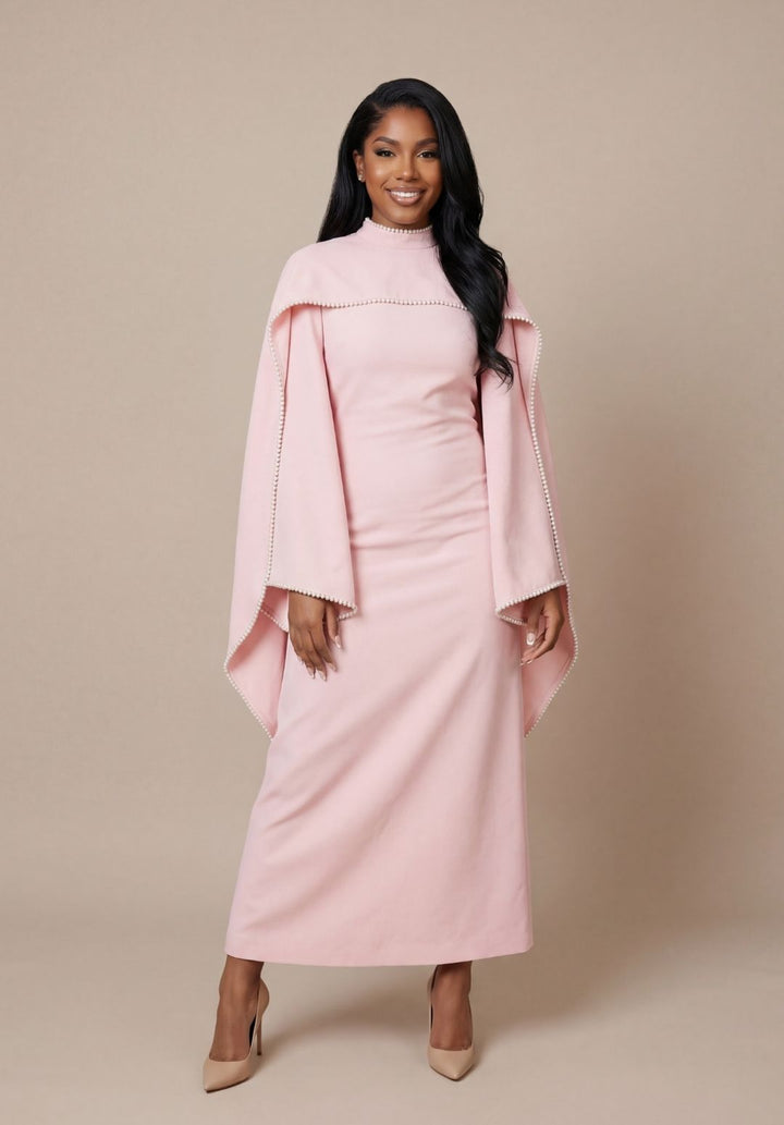 Seraphina Cape-Sleeve Dress