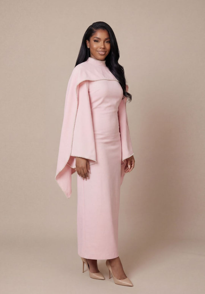 Seraphina Cape-Sleeve Dress