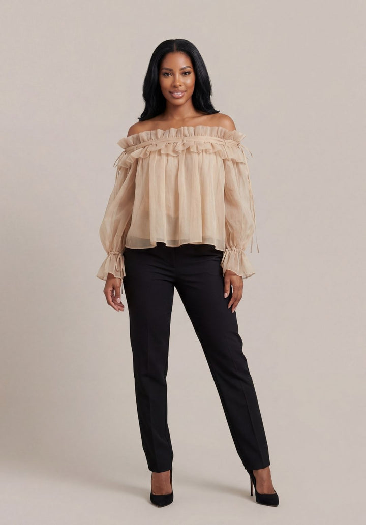 Sheer Flounce Top