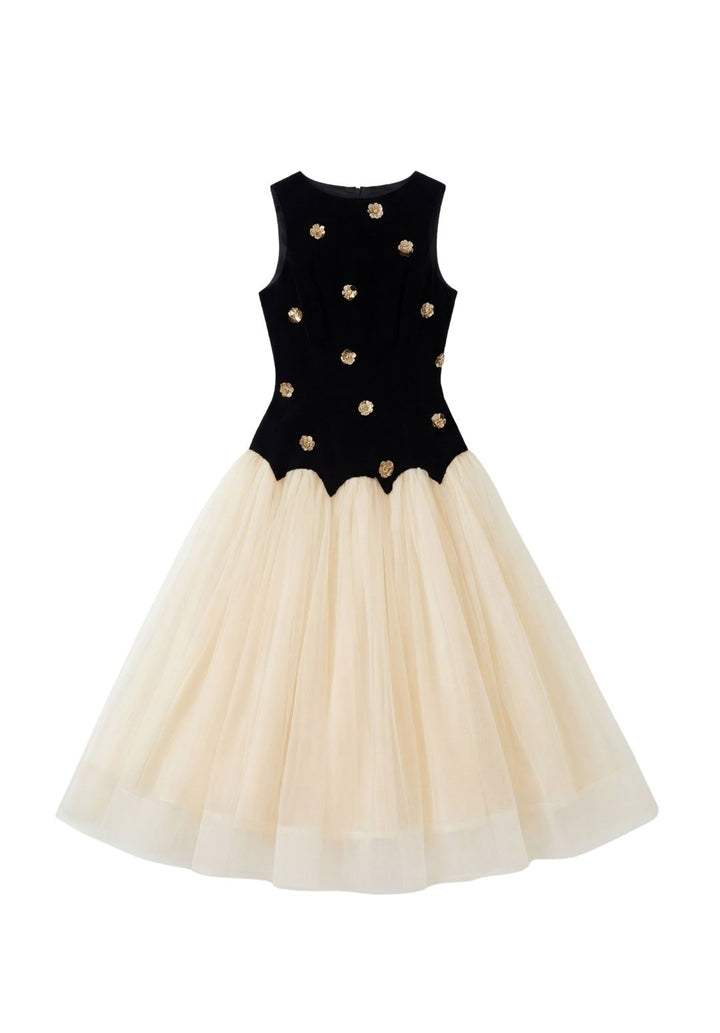 Soirée Velvet Bodice Dress