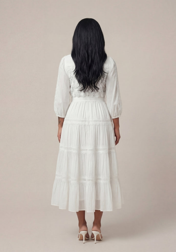 Tiered Puff-Sleeve Dress