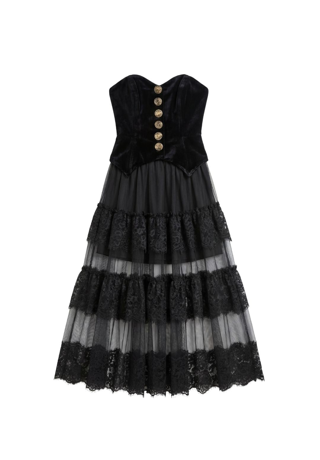 Velvet &amp; Lace Sculpting Corset Dress